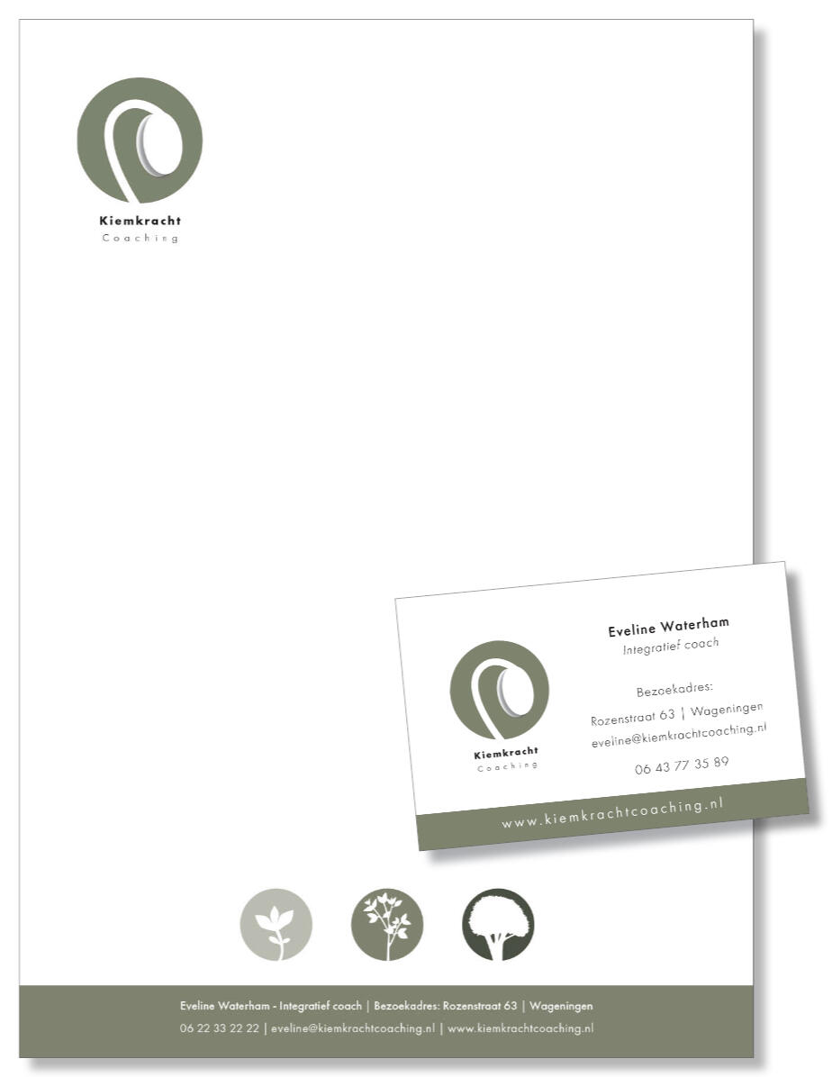 Logo &amp; huisstijl Kiemkracht Coaching